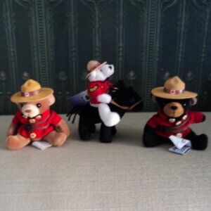 RCMP plush bear~ ornaments 5" tall